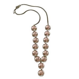 Sterling silver necklace with pink / purple faceted Rhodilite Garnets NWOT